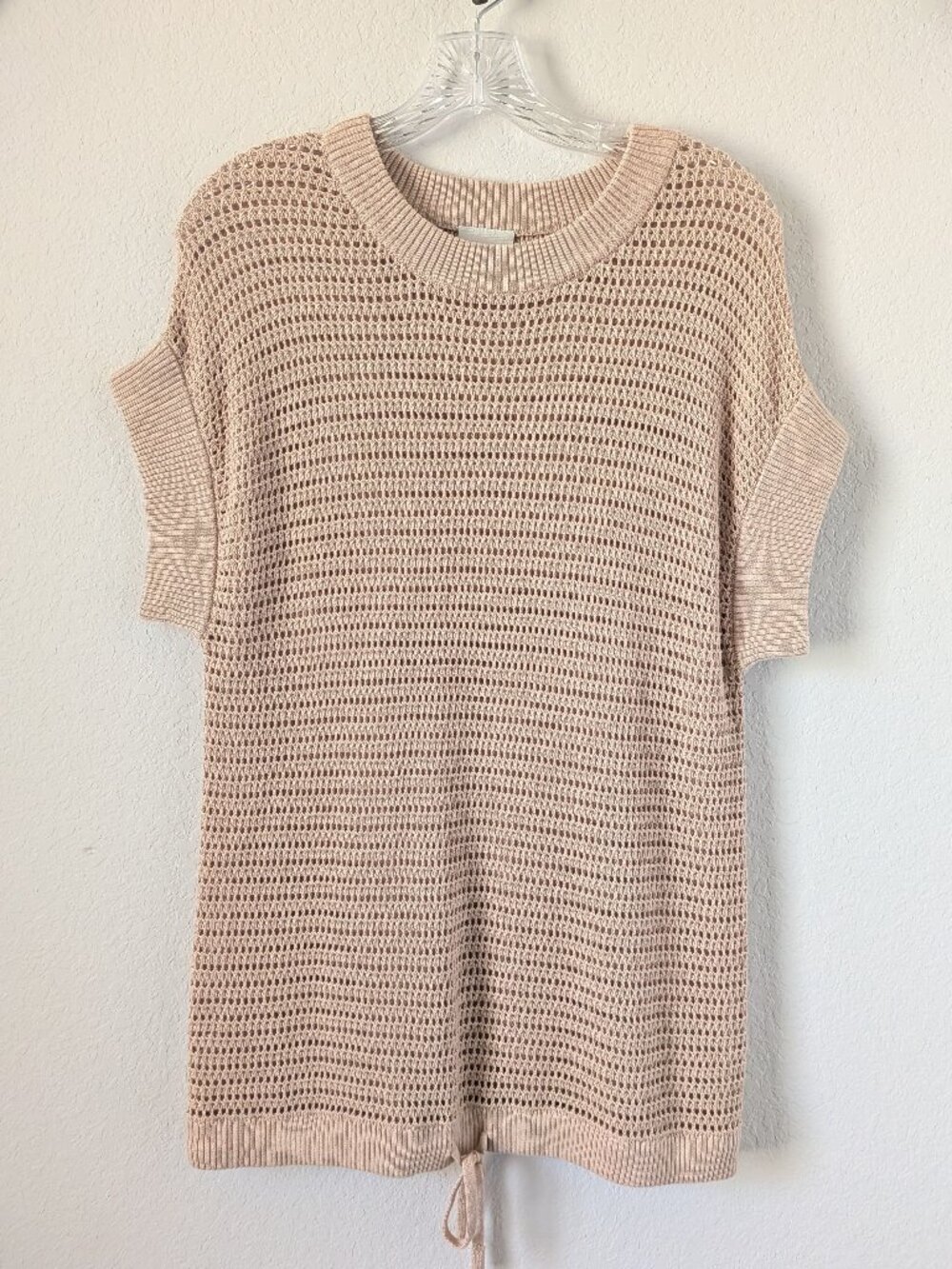 EUC -  Varley Beige Corvallis Open Knit Sleeveless Sweater Womens Sz MED